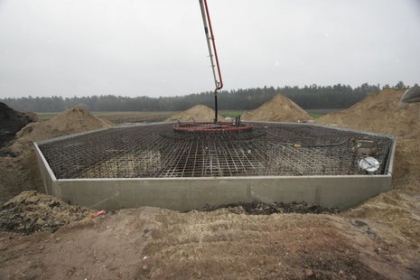 Betonfundamente für Windkraftanlage.