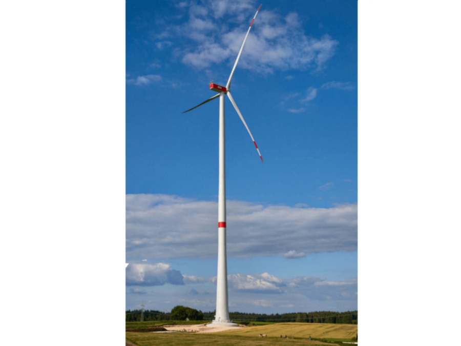 Planet energy-Windpark Drackenstein Eine Windkraftanlage in Betrieb